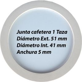 SF SANFOR 6 Sanfor Junta Goma Plana para Cafetera Italiana 6 Tazas Paquete  4 Unidades, Caucho, Blanco