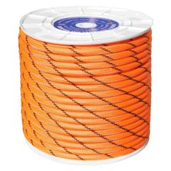 Cuerda fijacion trenzada doble escalada 08mm 100 mt nylon naranja/negro hyc 5750080100