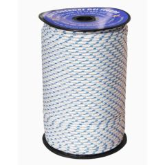 Cuerda fijacion trenzada brillante 05mm 200 mt nylon blanco/azul hyc 5110050200