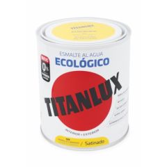 Esmalte acrilico satinado al agua ecologico 750 ml amarillo luminoso titanlux   120736