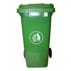 Contenedor basura con ruedas tapa 120 lt plastico verde natuur nt125867