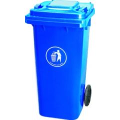 Contenedor basura con ruedas tapa 120 lt plastico azul natuur nt125868