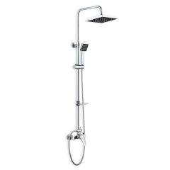 Grifo baño/ducha monomando flexo soporte barra+ duchon cuadrado extensible tineo         130201