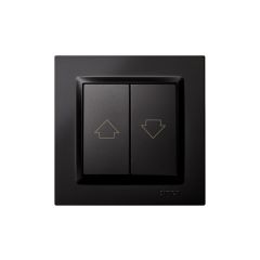 Interruptor Táctil De Cristal Para Persianas ¡Moderno Y Fácil De Instalar! Color Negro, Tamaño 86x86 Mm