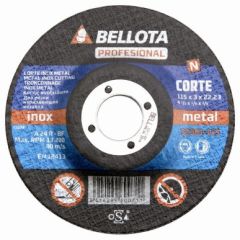 Disco corte metal 115x3x22 mm bellota