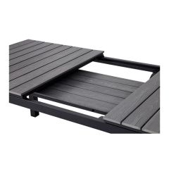 Mesa aluminio polywood extensible negra/gris 160/210/260 x 95 cm