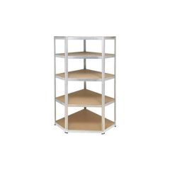 Estanteria metal galvanizado rincon 5 estantes madera sin tornillos 196 x 75 x 40 x 50 cm