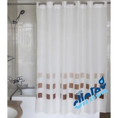 Cortina baño anilla facil 180x200cm textil beige llas dintex 2 pz 02-955