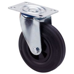 Rueda giratoria platina 110kg 125mm goma negro ruedas alex tw0255
