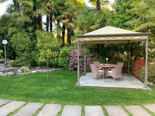 Zona de jardín bien decorado